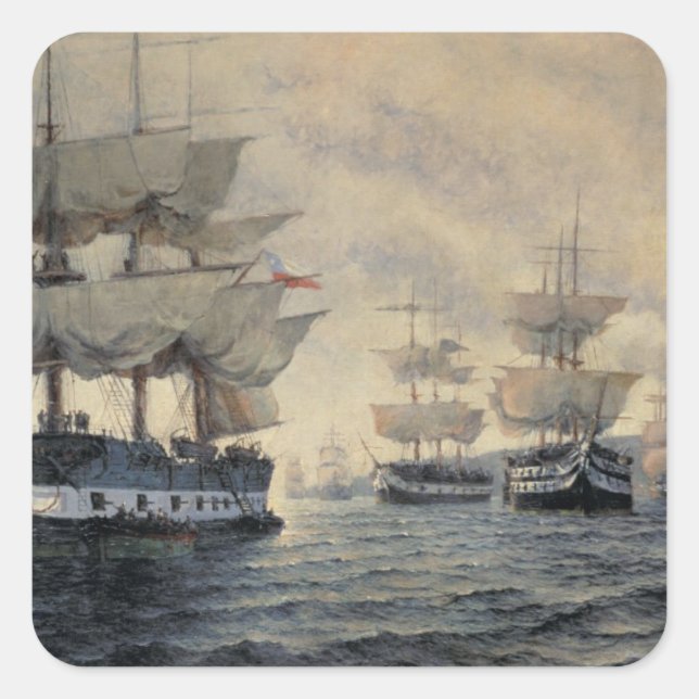 The Embarkation of the Liberating Expedition of Pe Square Sticker (Front)