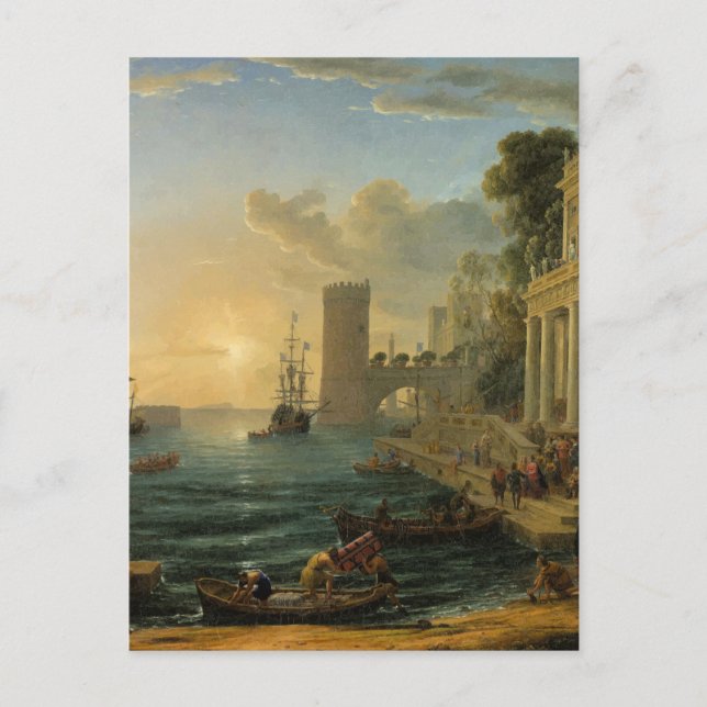 The Embarkation of the Queen of Sheba  Postcard (Front)