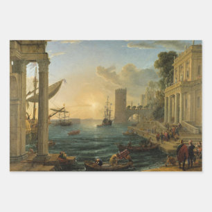 The Embarkation of the Queen of Sheba Wrapping Paper Sheet