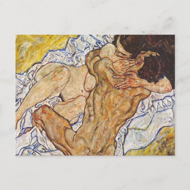 The Embrace Egon Schiele Postcard (Front)