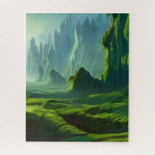 The Emerald Valley Fantasy Art  Postcard Jigsaw Puzzle