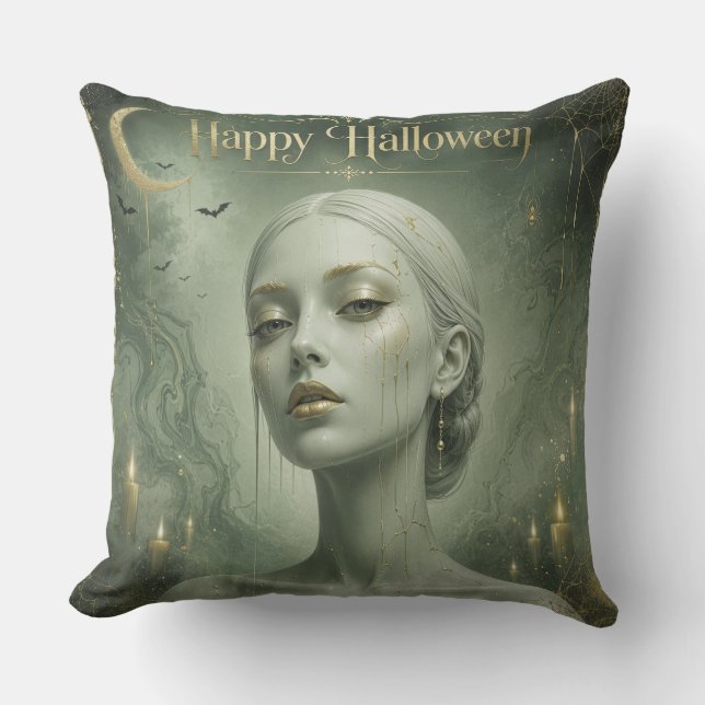 The Emerald Witch's Golden Weep Cushion (Front)