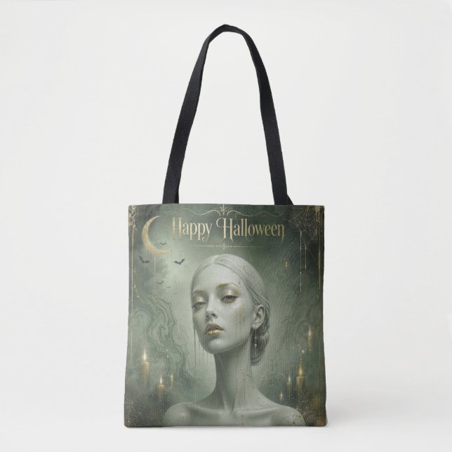 The Emerald Witch's Golden Weep Tote Bag (Front)
