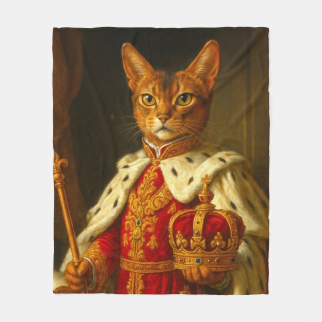 The Emperor of a Sunbeam | Napoleon Cat Fleece Blanket (Front)