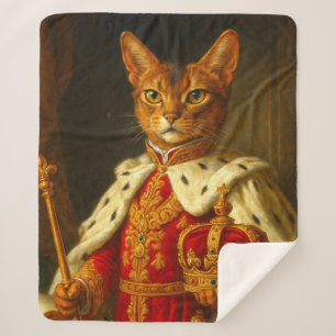 The Emperor of a Sunbeam Napoleon Cat Sherpa Blanket