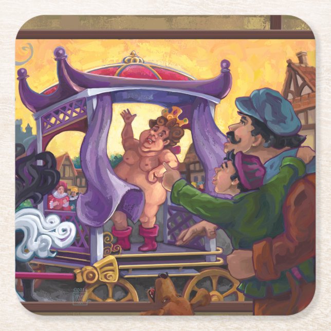 The Emperor’s New Clothes Art Square Paper Coaster (Front)