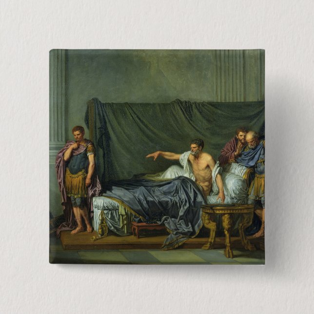 The Emperor Severus Rebuking his Son 15 Cm Square Badge (Front)