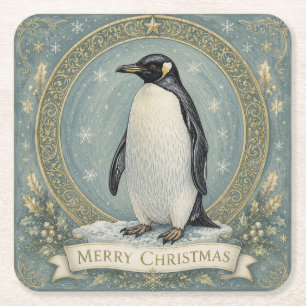 The Emperor's Yuletide Greeting Square Paper Coaster