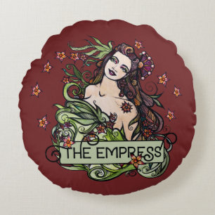 The Empress Tarot Card Round Cushion