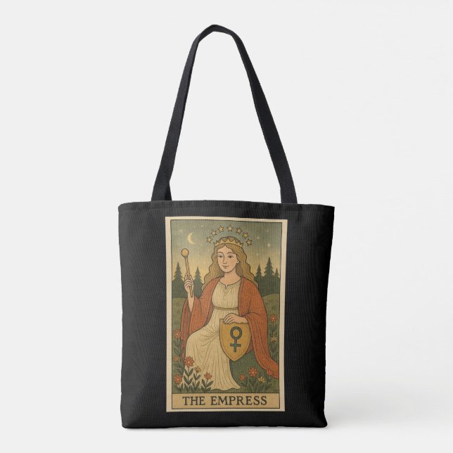 The Empress Tarot Unisex Tote Bag (Back)