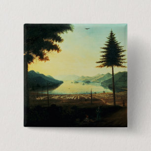 The Encampment at Lake George, New York, 1759 (oil 15 Cm Square Badge