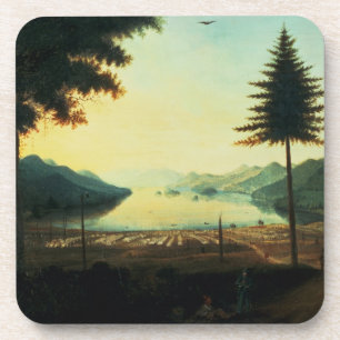 The Encampment at Lake George, New York, 1759 (oil Coaster