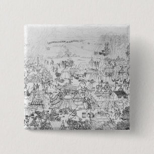 The Encampment of King Henry VIII at Marquison 15 Cm Square Badge