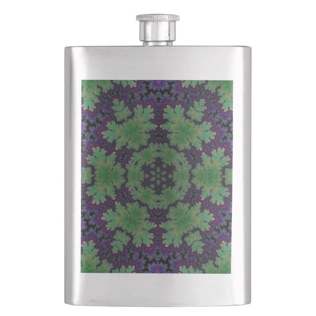 The Enchanted Fern Wheel  Hip Flask (Front)