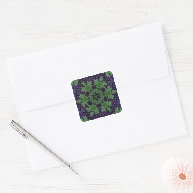 The Enchanted Fern Wheel  Square Sticker (Envelope)