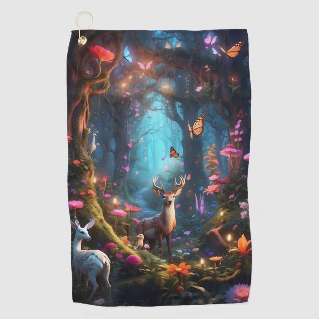 The Enchanted Forest a Mystical Oasis Golf Towel (Front)