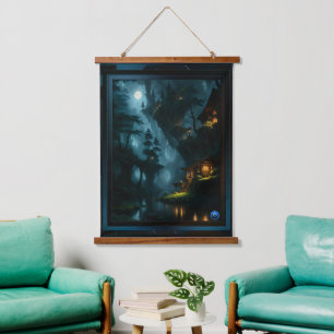 The Enchanted Forest Of Coi by Xzendor7 Hanging Tapestry