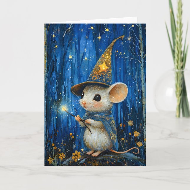 The Enchanted Magician Mouse Fantasy Art Card (Front)