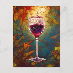 The Enchanted Pour Wine Art Postcard