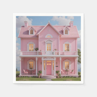 The Enchanted Rose pink house Napkin