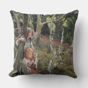 The Enchanted Wood (oil on canvas) Cushion