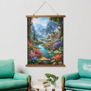 The Enchanting Land Of Kalakoff AI Art by Xzendor7 Hanging Tapestry