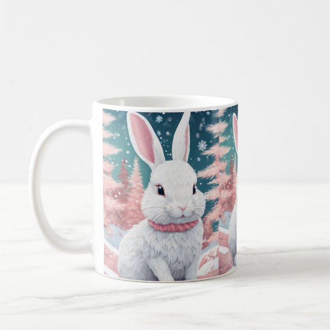 "The Enchanting White Rabbit Mug: Sip in Style wit Coffee Mug (Left)