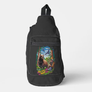 The Encounter bear hunting humourous Sling Bag