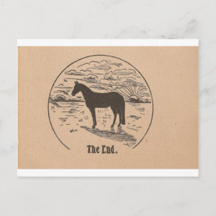The End Black Beauty Postcard