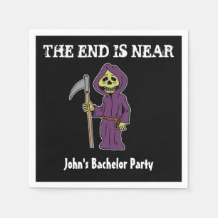 The End Is Near Grim Reaper Bachelor Party Napkins