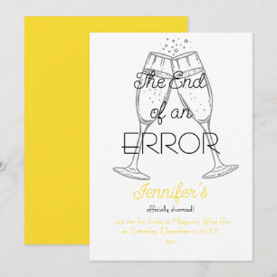 The End of an Error Champagne Divorce Party Invitation