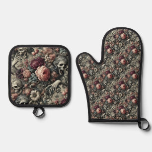 The End of Slumber – Gothic Victorian Oven Mitt & Pot Holder Set