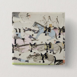 The end of the battle (ink on paper) 15 cm square badge
