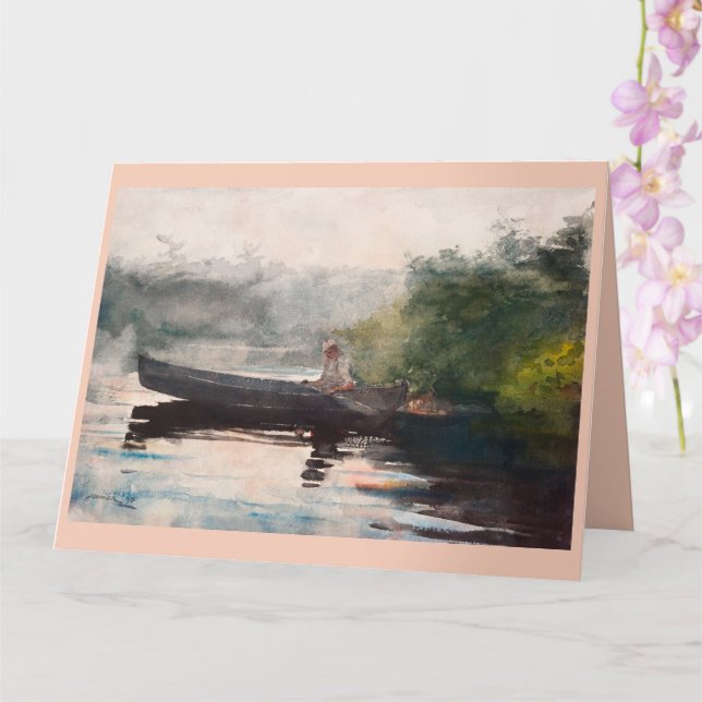 The End of the Day, Adirondacks by Winslow Homer Card (Orchid)