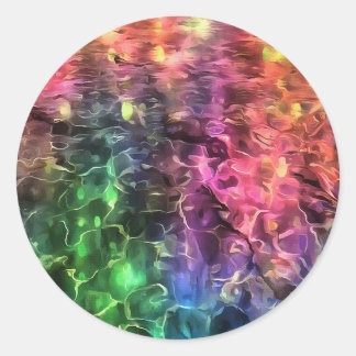 The End Of The Rainbow Bizarre Abstract Art Classic Round Sticker