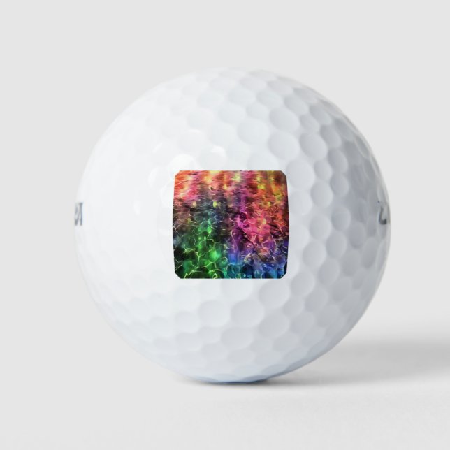 The End Of The Rainbow Bizarre Abstract Art Golf Balls (Front)