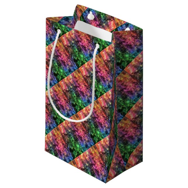 The End Of The Rainbow Bizarre Abstract Art Small Gift Bag (Front Angled)