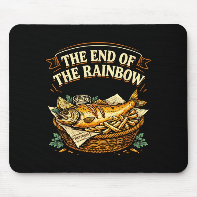 The end of the rainbow funny fish and chips mouse pad (Front)