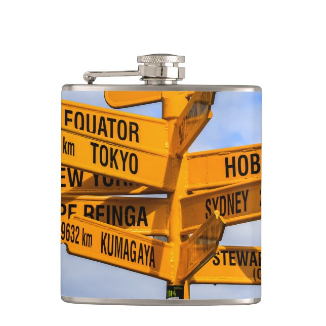 The end of the road hip flask (Front)