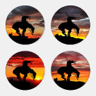 The End of the Trail Silhouette Coaster Set