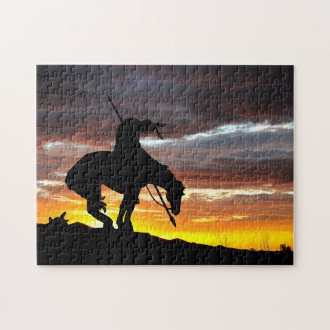 The End of the Trail Silhouette Jigsaw Puzzle (Horizontal)