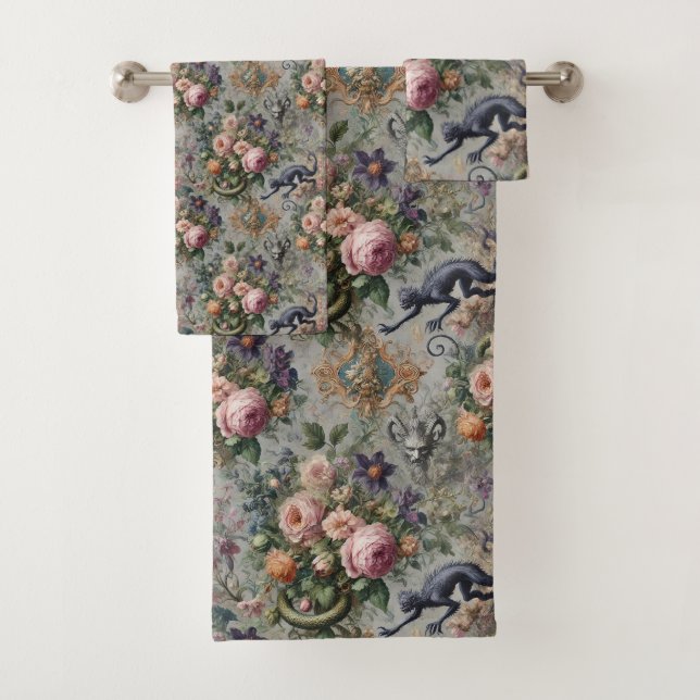 The Endangered Lavender Lycan – Gothic Victorian Bath Towel Set (Insitu)