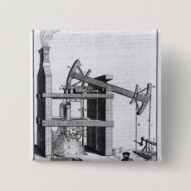 The Engine to Raise Water by Fire 15 Cm Square Badge (Front)