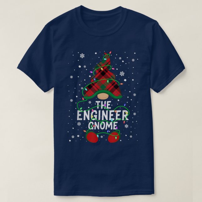 The Engineer Gnome Family Matching Group Xmas Ligh T-Shirt (Design Front)