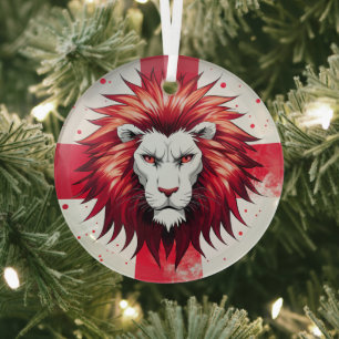 The English Lion Glass Tree Decoration