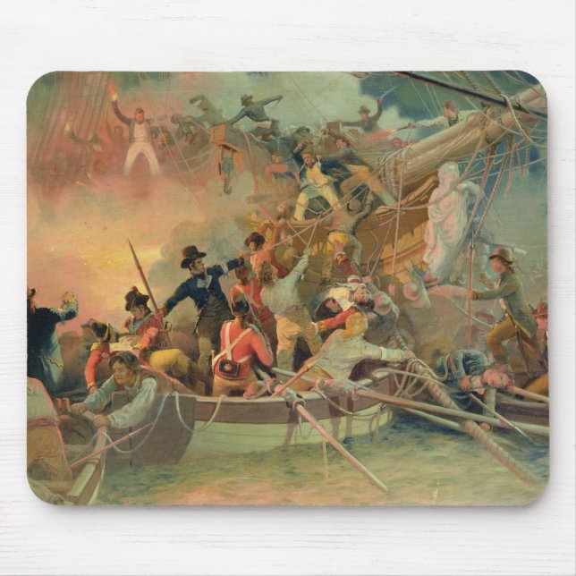 The English navy conquering a French ship Mouse Pad (Front)