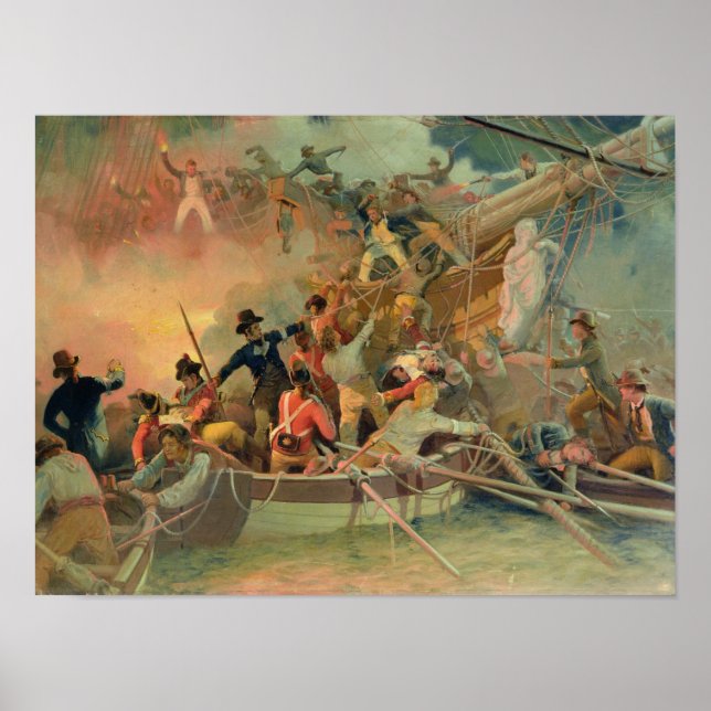 The English navy conquering a French ship Poster (Front)