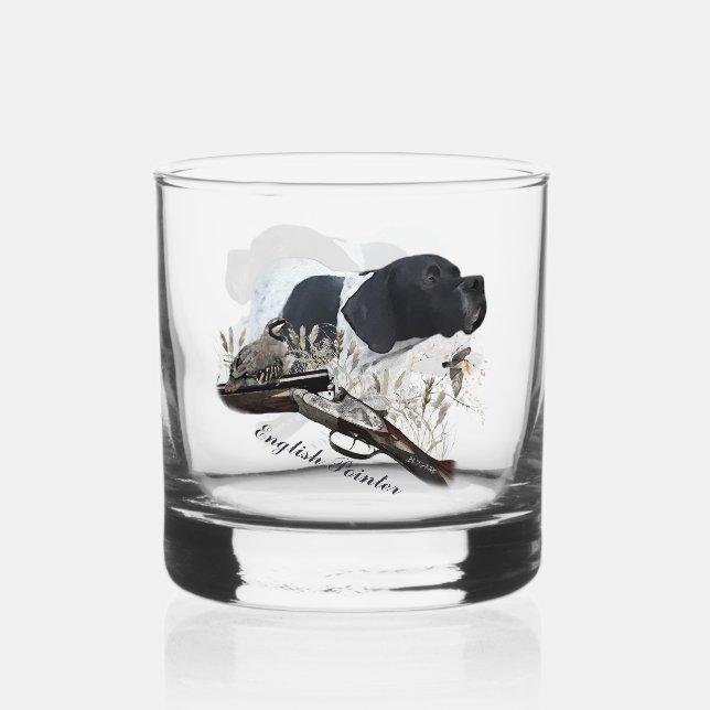 The English Pointer Whiskey Glass (Front)