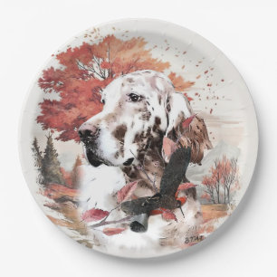 The English Setter,  Passion Hunting Paper Plate