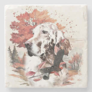 The English Setter,  Passion Hunting Stone Coaster